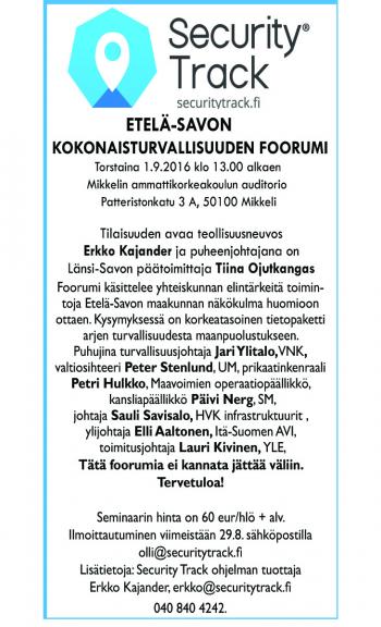 Kokonaisturvallisuuden foorumi Mikkeli